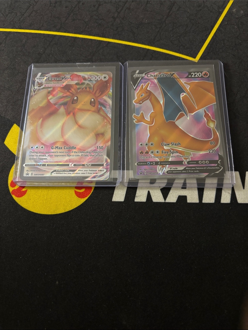 Pokémon TCG Eevee VMAX & Charizard V Full Art Cards - Pink/Orange Holo